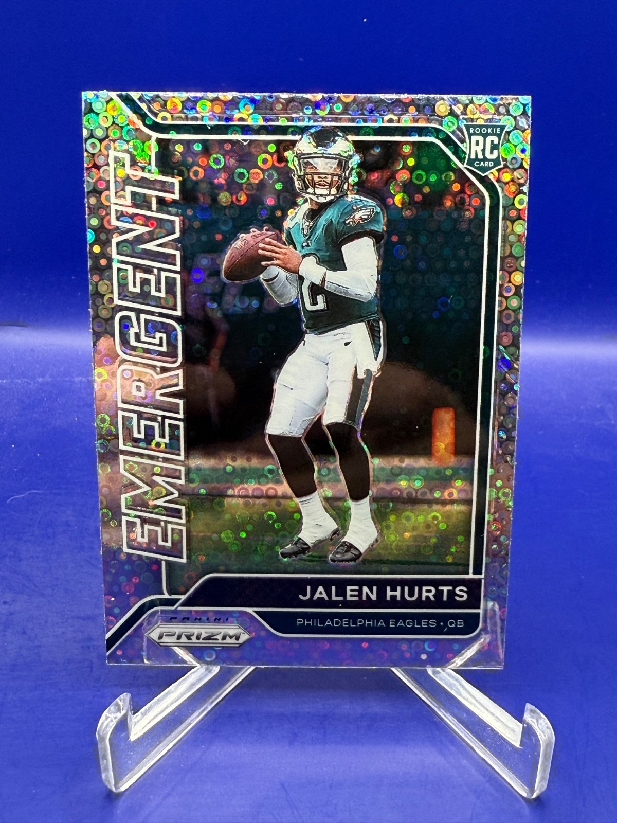 2020 Panini Prizm - Emergent Jalen Hurts Rookie #12 No Huddle Prizm (RC)