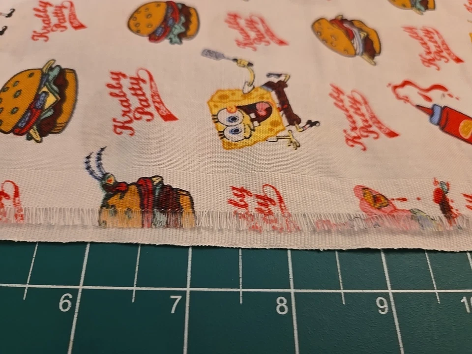 Bob Esponja Pantalones Cuadrados Krabby Patty Por 1/2 Yarda Tela Edredón Algodón Patricio Foto 3 de 4