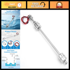 Stainless Steel Water Level Float Switch, Double Ball Sensor for Tank, Pool, Sin