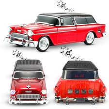 New Red Retro Car WS-1955 Bluetooth Speaker with FM Radio, USB, SD, AUX Input