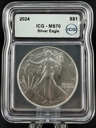 2024 American Silver Eagle ICG MS70 $1 1oz .999 Silver Coin