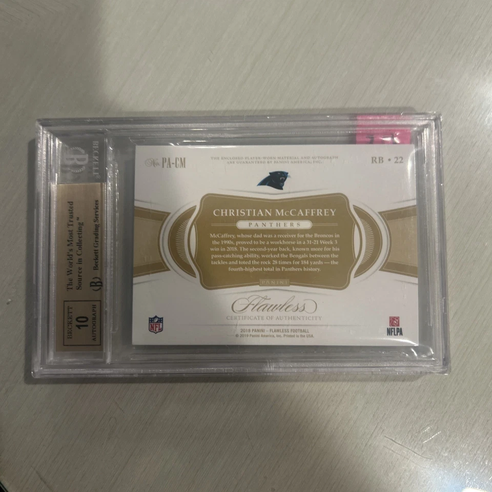 Christian McCaffrey 25/25 #22 Flawless Football 2018 Carolina Panthers - Image 2 of 2