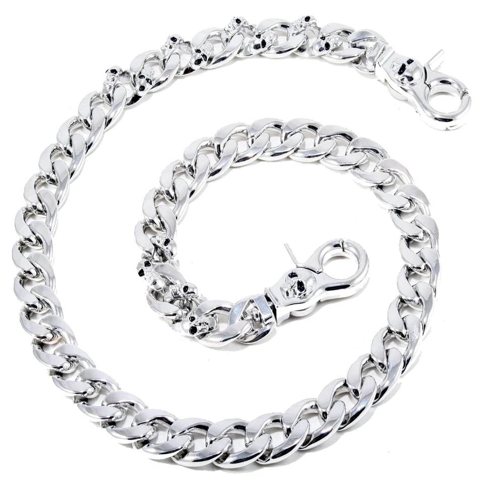 Fuerte Calavera Pico Motociclista Camionero Llave Jean Cartera Cadena (27.5"/8.1oz) Plata C... Foto 3 de 4