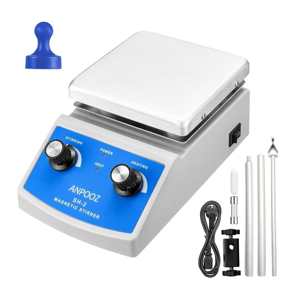 Magnetic Stirrer Hot Plate w/Stir Bar Retriever, 100-2000RPM Hot Plate Stirrer - Image 3 of 4