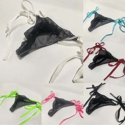 Herren Tangas Spitze T-Back G Strings mit Mesh Style und Fliege für Komfort