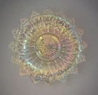 1960’s Federal Glass Petal Iridescent 11.5” Sandwich Plate Floral Carnival Glass