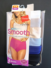 Hanes Signature Microfiber Smooth Briefs 6 Pack Size 6/M Assorted Colors