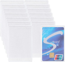 100 Pack Waterproof Clear Card Holder Sleeves for ID and Credit Cards