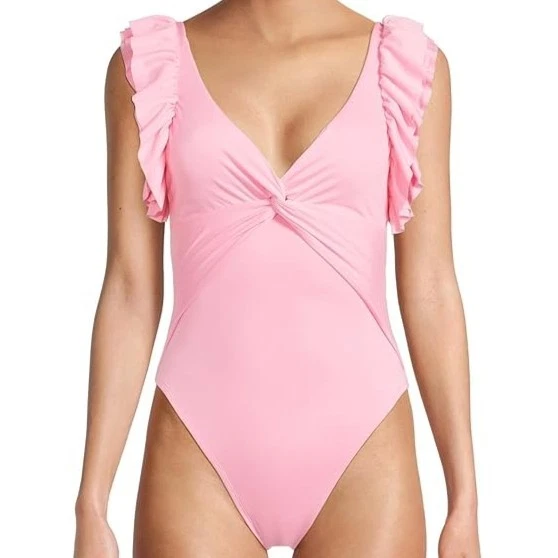 Lily Pulitzer Steviekate Ruffle One-Piece Swimsuit In Conch Pink Shell - US 2