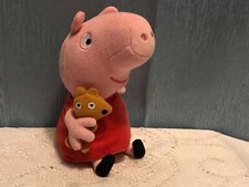 2016 Ty Beanie Babies PEPPA PIG With Teddy Bear Stuffed Plush Animal 7"
