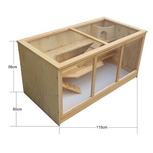 XXL Nagerkäfig Hamsterkäfig Kleintierkäfig Käfig Kleintierhaus Mäusekäfig Holz - Bild 6 von 6