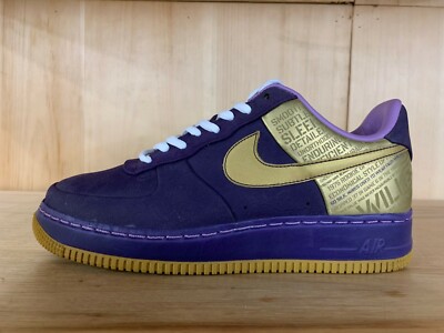 NIKE AIR FORCE 1 SUPREME LAKERS JAMAAR WILKES PURPLE GOLD SZ 7.5 315088-571 | eBay