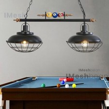 US 31" Hanging Pool Table Lights Fixture Billiard Pendant Lamp w/2 Metal Shades