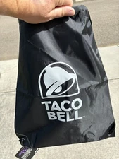 Taco Bell Uniform Polyester Drawstring Sack Bag New Live Mas New Fire Hot Mild