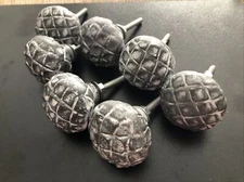 Boho Drawer Pulls Round Knobs 7 Pc Diamond Gray Dusted White Furniture hardware