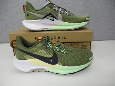 Nike React Pegasus Trail 5 Running Shoes Olive Green Mens Sz 9 Womens Sz 10.5