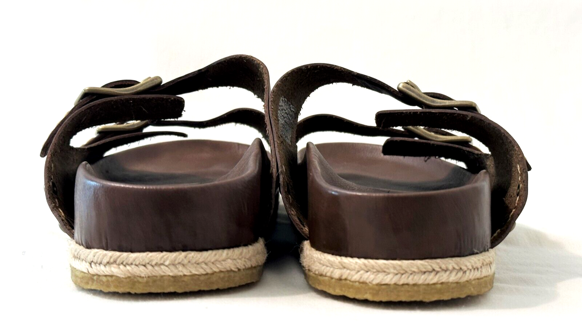 ?Polo Ralph Lauren Men Size 9D Leather Suede Fisherman Prep Brown Turbach NEW Polo Ralph Lauren Turbach Logo-Patch Suede Clog Sandal. Size  main image 3