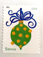 SCOTT # 4578  -  SINGLE CHRISTMAS OMAMENT FOREVER STAMP  -  S/A  -  2011  -  MNH