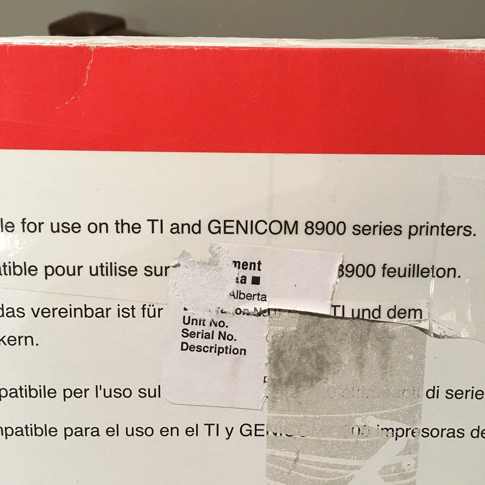 Genicom Printer Ribbon Cartridge 1A3066B01 for TI 8920 TI 8930 Black 8900 series - Image 4 of 4
