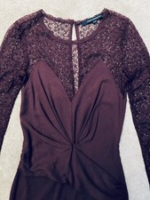 French Connection Women Purple Lace Midi Dress UK 10 FR 38 US 6