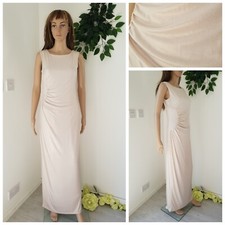 ❤️ Size 10 DOROTHY PERKINS gold ivory ruched long maxi occasion dress 1388