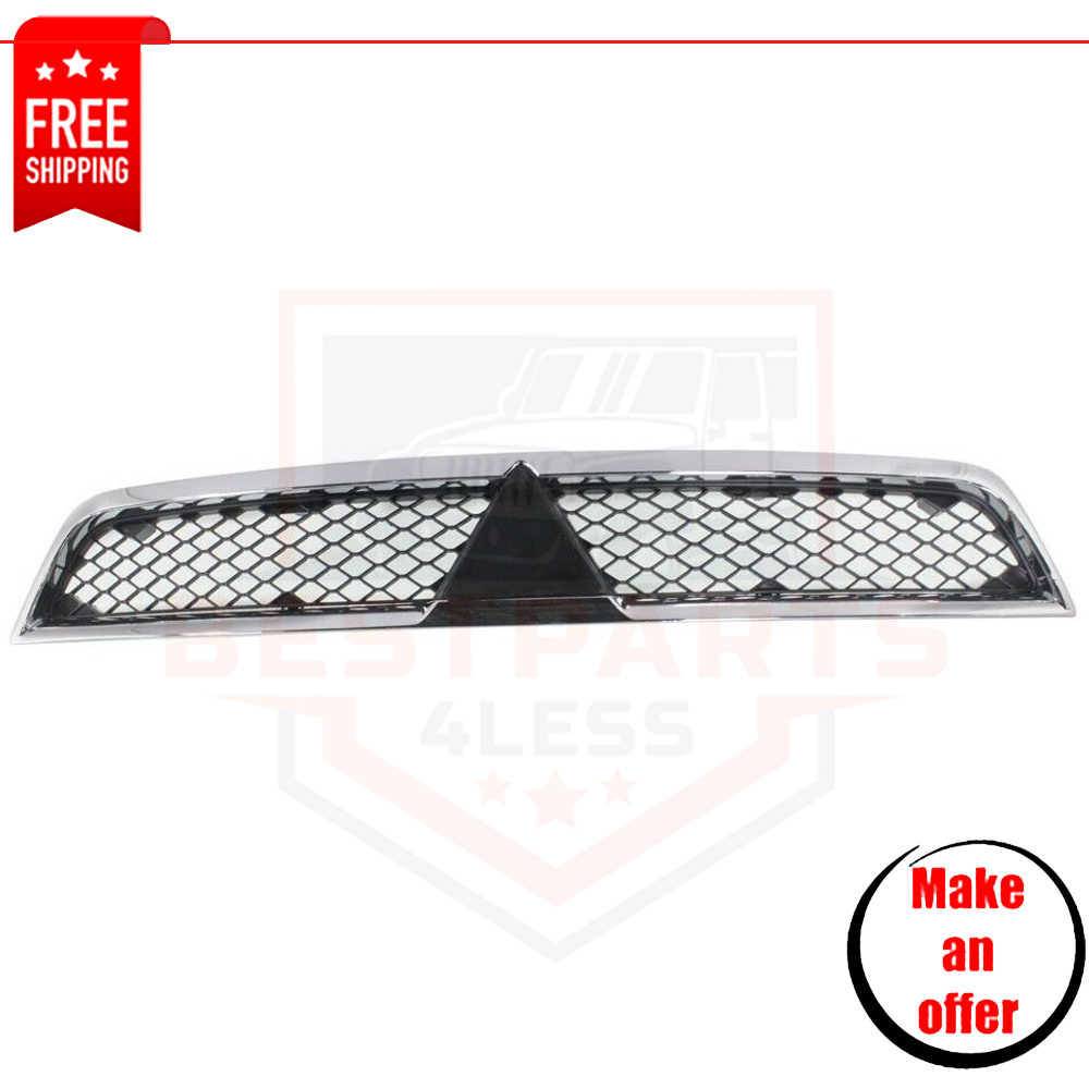 Grille 7450A093 plastic chrome shell w/insert for 08-15 Mitsubishi