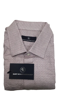 Chemise Homme Hart Schaffner Marx Bleue Moyen Taille M - 100% Coton, Rayée, Neuf Avec Imperfections