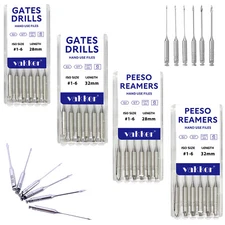 28/32mm Dental Endodontic Root Canal Peeso Reamers GATES DRILLS Files #1 #02 #6