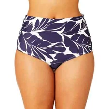Anne Cole Ladies Convertible High Waist Swim Bottom Size XL Navy Print