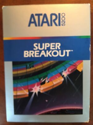 Super Breakout (Atari 5200, 1982,CX5203) Tested Game Cartridge, Complete In Box!