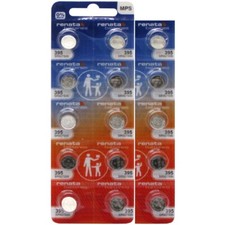 15 Pcs 395 SR927SW Coin Cell Silver Oxide Renata Batteries