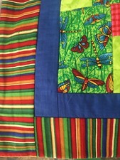 NEW Quilt Blanket baby crib blanket butterfly dragonfly handmade 1 of a kind