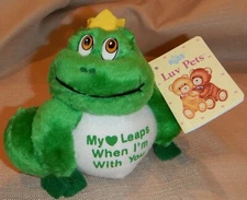NOS VTG Russ RETRO GIFT Luv Pets Frog Prince-5",My Heart Leaps When I'm with you