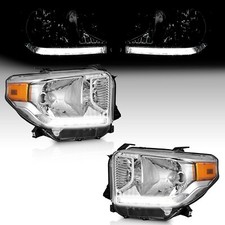 WEELMOTO Headlights For 2014-2021 Toyota Tundra LED DRL Headlamp Pair Left+Right