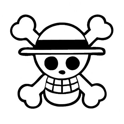 One Piece Luffy Straw Hat Pirate Black Vinyl Graphic Decal Car Truck  Windows