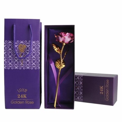 Goldene Gold Rose 24K Gold vergoldet Muttertag Geburtstag Valentinstag Geschenk