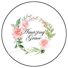 AMAZING GRACE FLORAL ENVELOPE SEALS LABELS STICKERS PARTY FAVORS