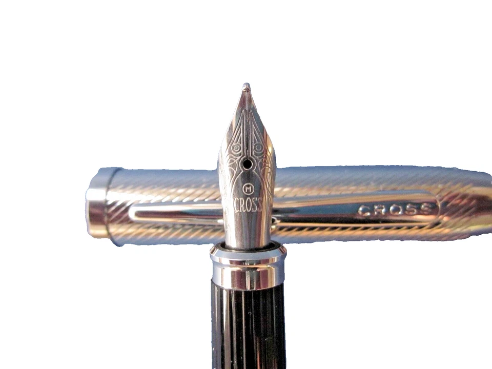 Pluma Estilográfica Cross Century II Cromada Pluma Pt Mediana Nueva En Caja Foto 3 de 3