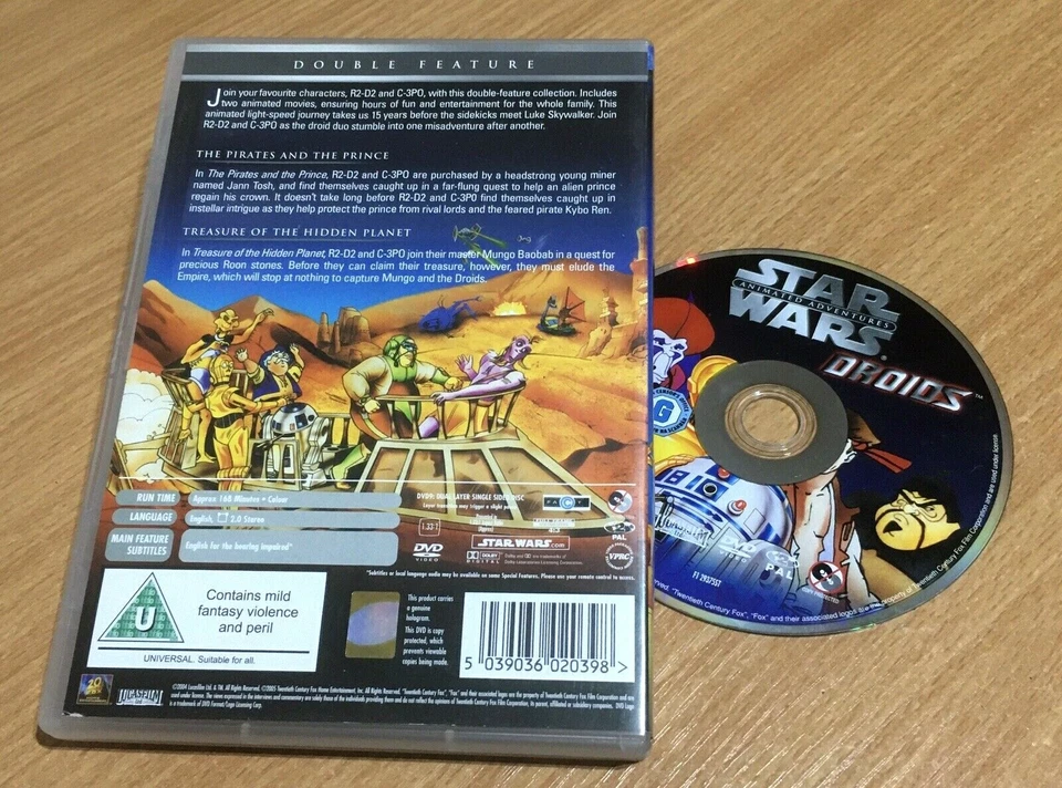 Star Wars Droids DVD Animated Adventures R2D2 C3P0 Starwars Region 2 UK PAL - Image 2 of 2