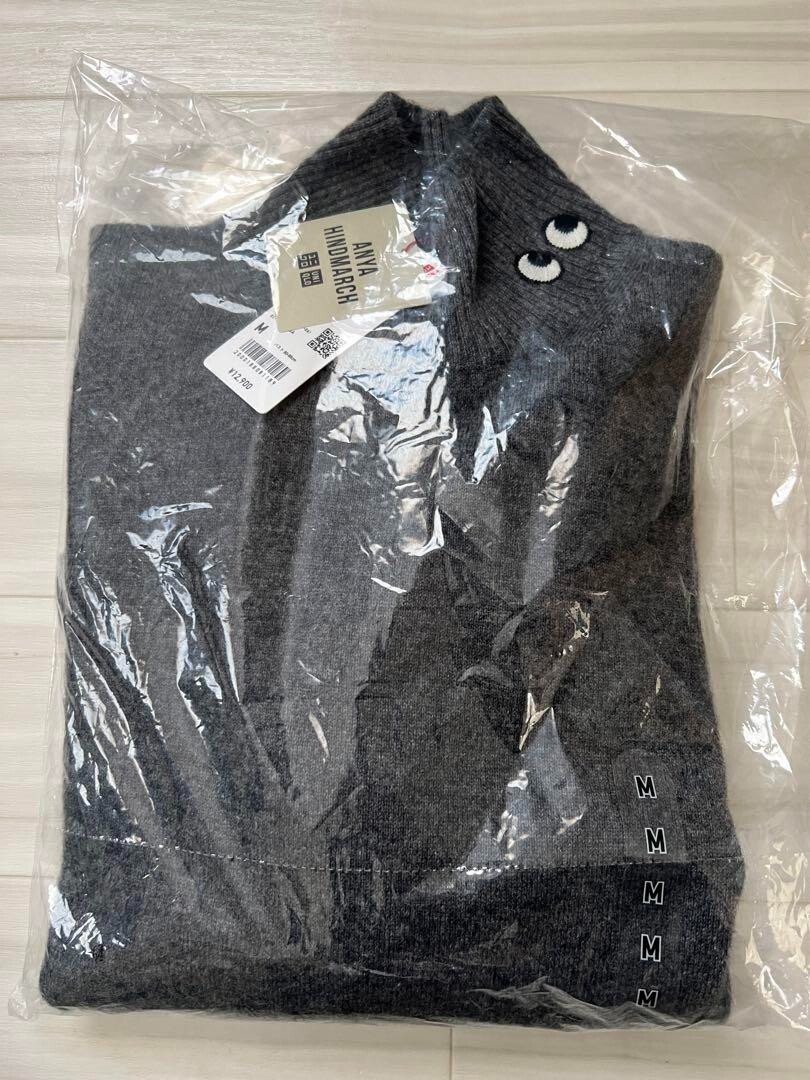 UNIQLO x ANYA HINDMARCH Cashmere High Neck Long Sweater Gray Size