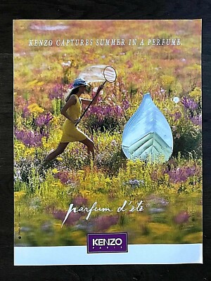 Rare 1993 Marie Claire Not Vogue Magazine Retro Art Advert Kenzo Perfume d'ete