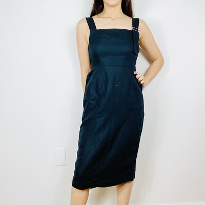 Avec Les Filles Joyce Azria Black Structured Apron Dress Women's Size 2