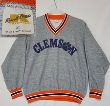 Vtg 70s Clemson Tigers Russell Athletic Tri-Blend Gray Sweatshirt USA Made N2 