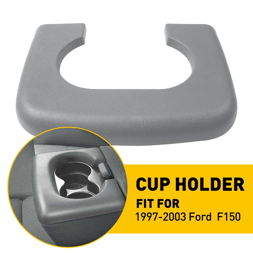 Replacement Center Console Cup Holder & Armrest Lid Cover For 2004-2014 Ford F150 - Black