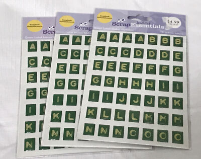JoAnn Scrap Essentials Green Label Maker Alphabet Bubble Letter Stickers 3 Pkgs