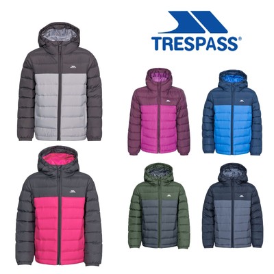 Trespass Kinder wattierte Jacke Puffa Schulmantel Jungen Mädchen Oskar