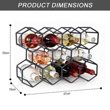 Wine Rack 11 Bottle Holder Modern Metal Wire Storage for Countertop Table Top
