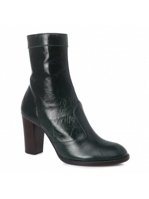 MARC JACOBS Womens Black Round Toe Block Heel Leather Heeled Boots 41