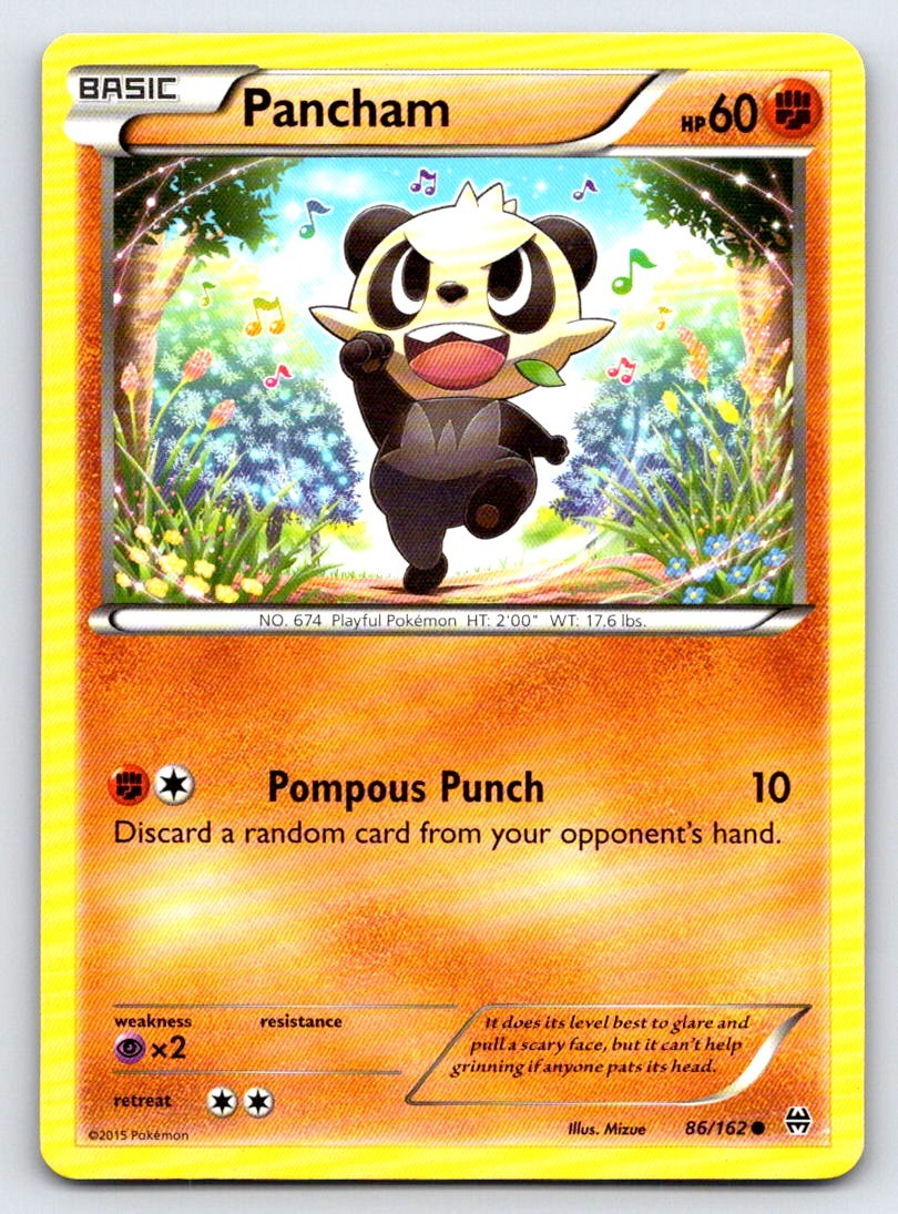 Pancham 86/162 Common BREAKthrough Pokemon Lightly Played