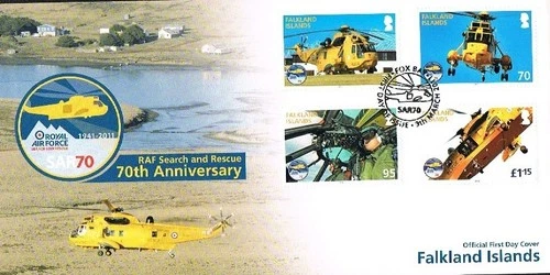 falkland islands 2011 70th anniv raf search and rescue fdc